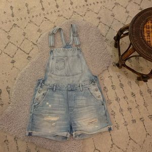 H&M Distressed Shorts Overalls